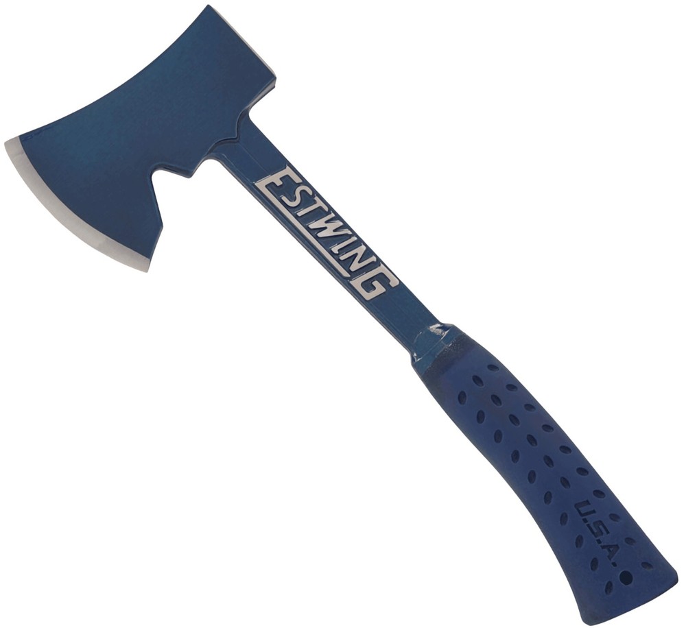 Estwing E6-25A 15" Camper's Axe w/Tent Stake Puller, Solid Steel, Nylon Sheath