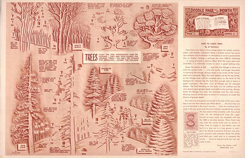 Leather Craft Doodle Pattern  HOW TO CARVE TREES