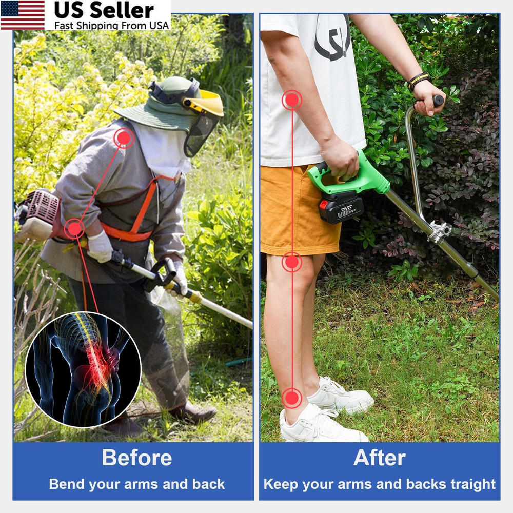 Weed Eater Handle, Grip Trimmer Handle Ergonomic Silver