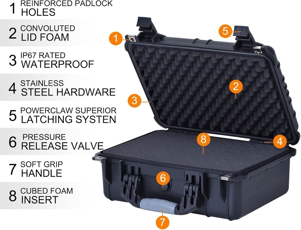 Pro Black Waterproof Camera Case, Drone Ready, Pick-and-Pluck Foam Insert
