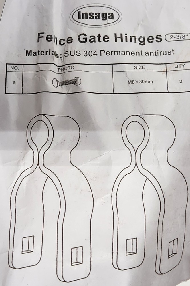 2 Pcs Chain Link Fence Gate Post Hinge for Outside Diameter Post/Pipe Pressed