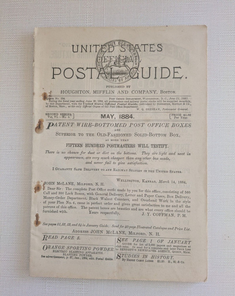 United States Official Postal Guide May 1884