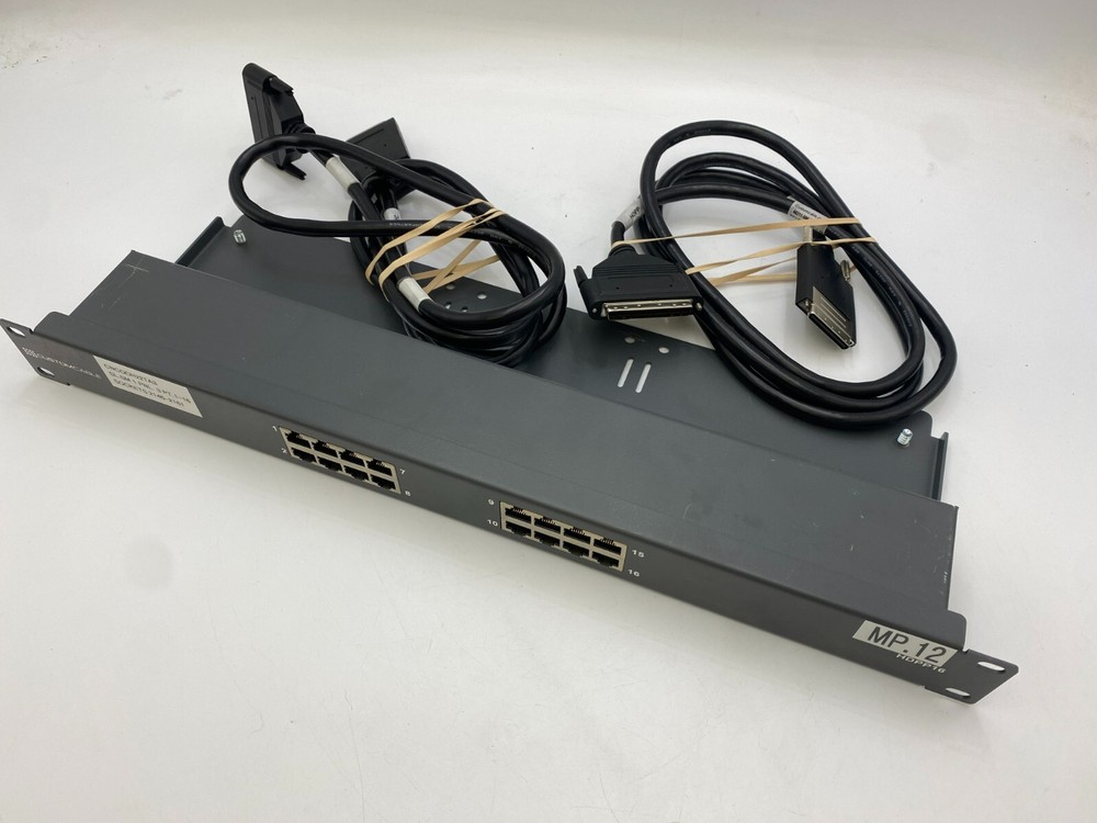 Custom Cable HDPP16 High Density Patch Panel 16 RJ-45 Ports NOS Black