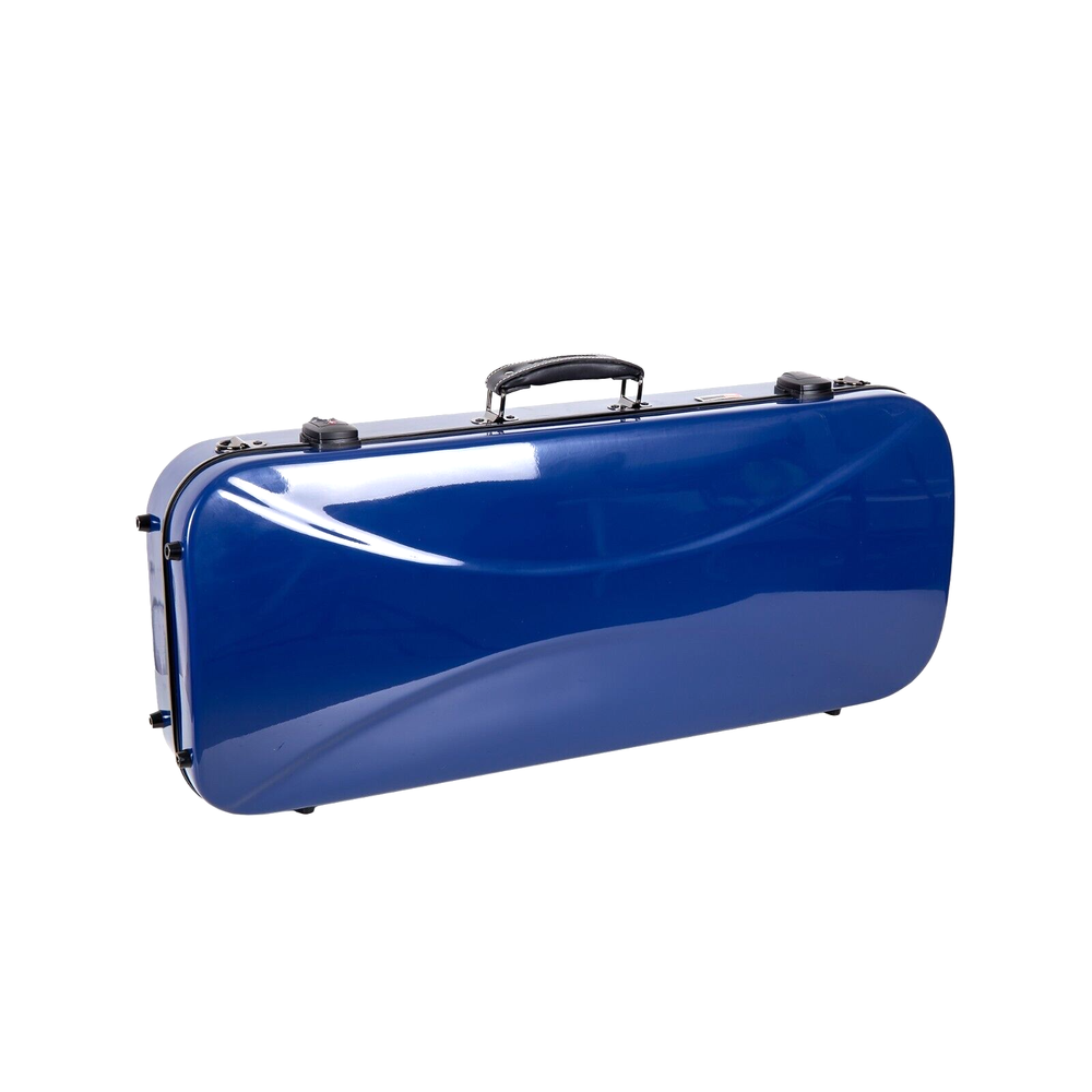 Crossrock Double Violin 4/4 Case - Two Full Size Violin Fiberglass Blue Case
