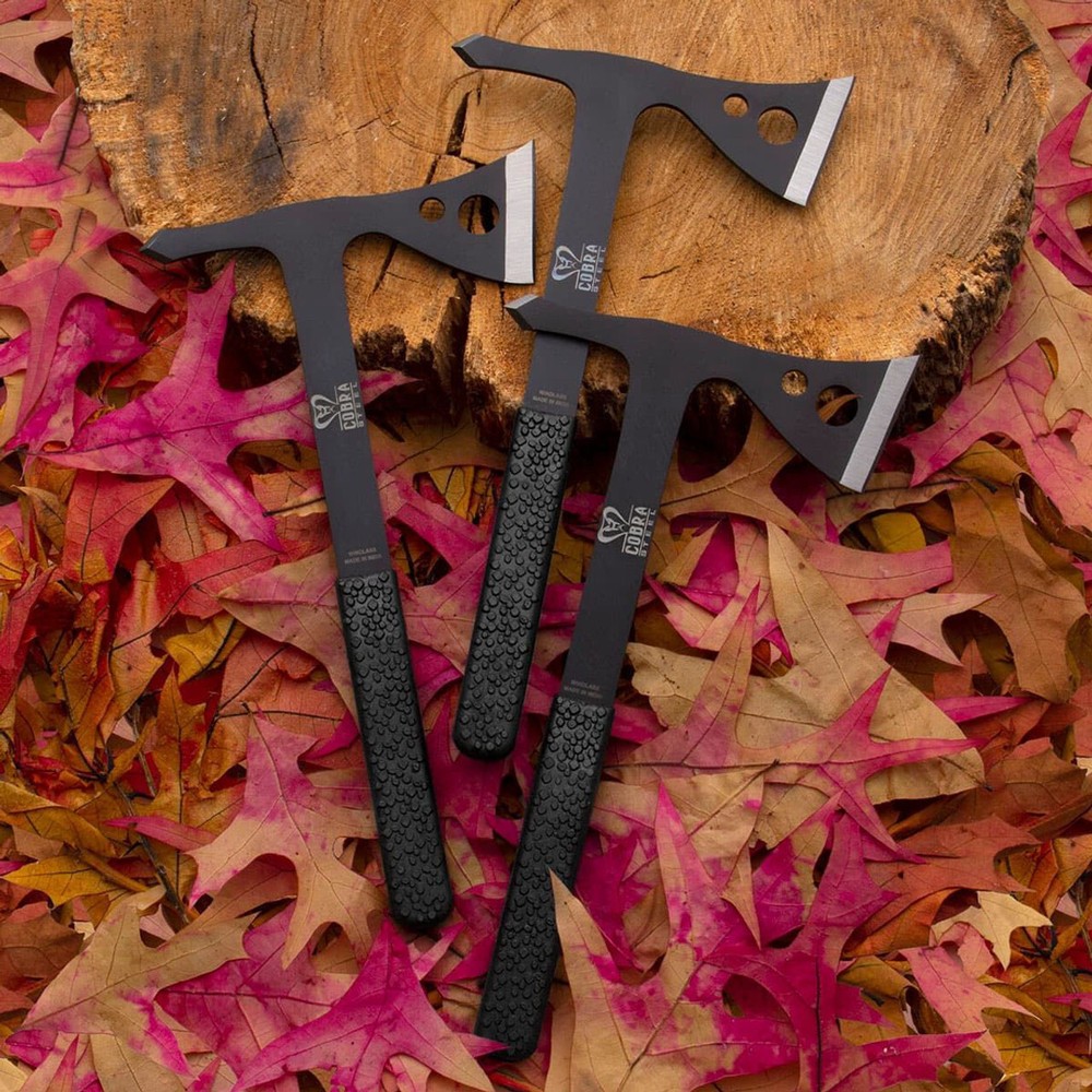 Cobra Steel Throwing Axe Set with Scabbard