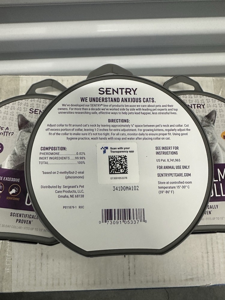 Sentry Calming Collar for Cats, Purple - 3 Count