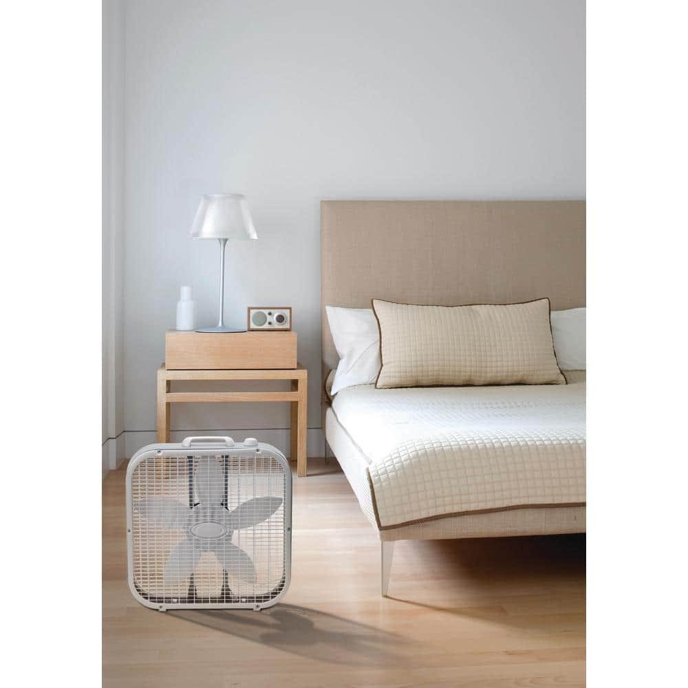 Lasko 20" Classic Box Fan with Weather-Resistant Motor, 3 Speeds - White