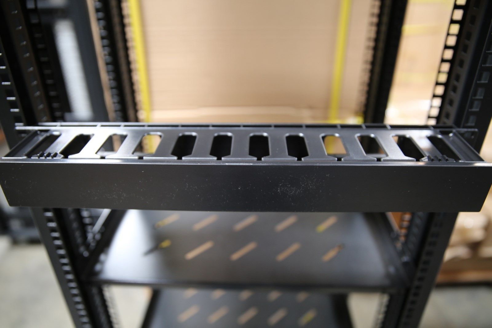 1U Horizontal Rack Mount Cable Management Unit with Panel Plastic