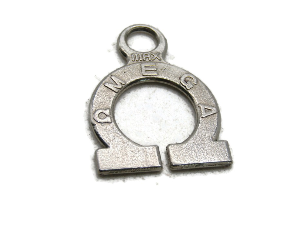 Max Omega Lettered Charm Silver Tone