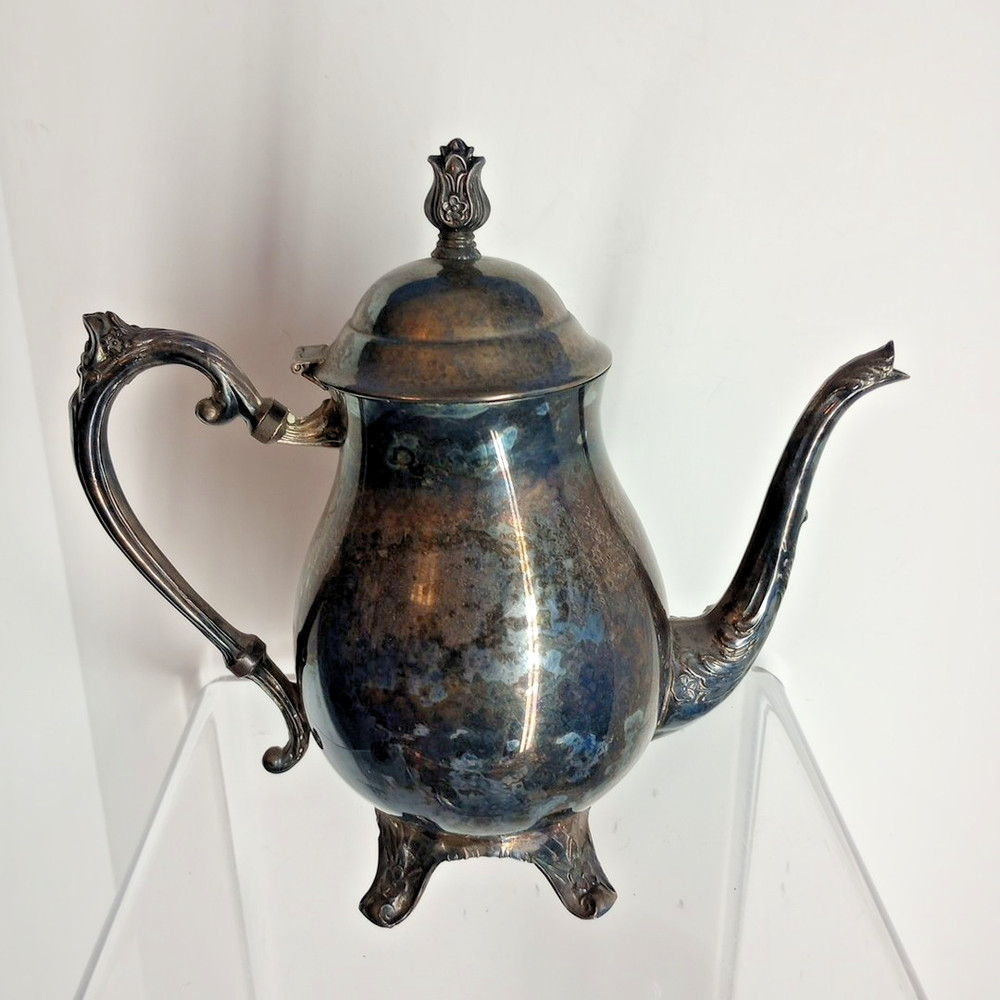 FB Rogers Silver Plated Tea Set 5pc Vintage 1970s Tarnished