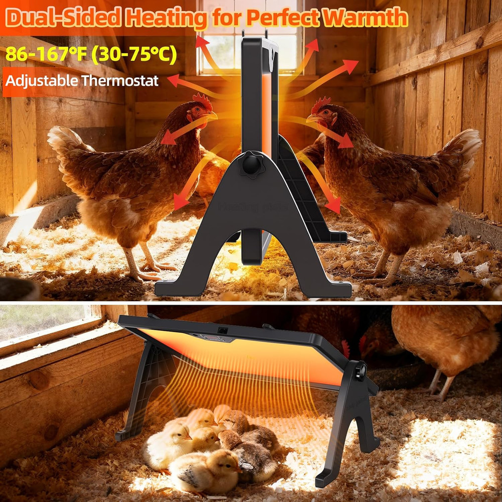 Brooder Plate for Chicks with Remote Control, Double-Sided Chick Heat Plate, Nig