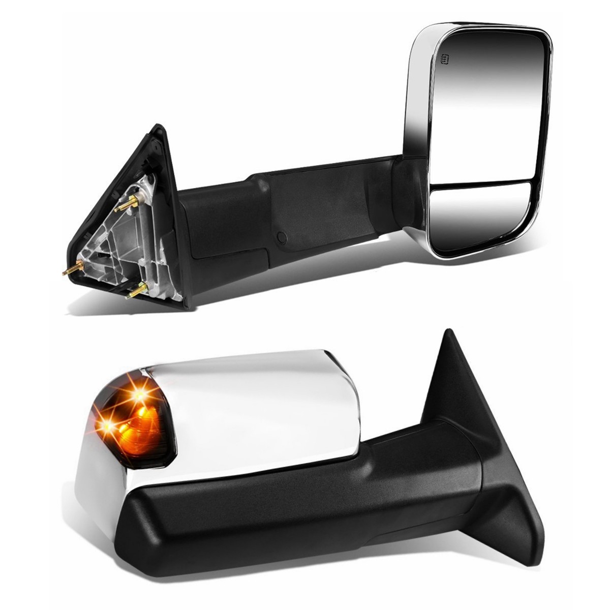 Tow Mirrors For 09-23 Ram 1500 10-18 2500 3500 Power Heated w/Temperature Sensor