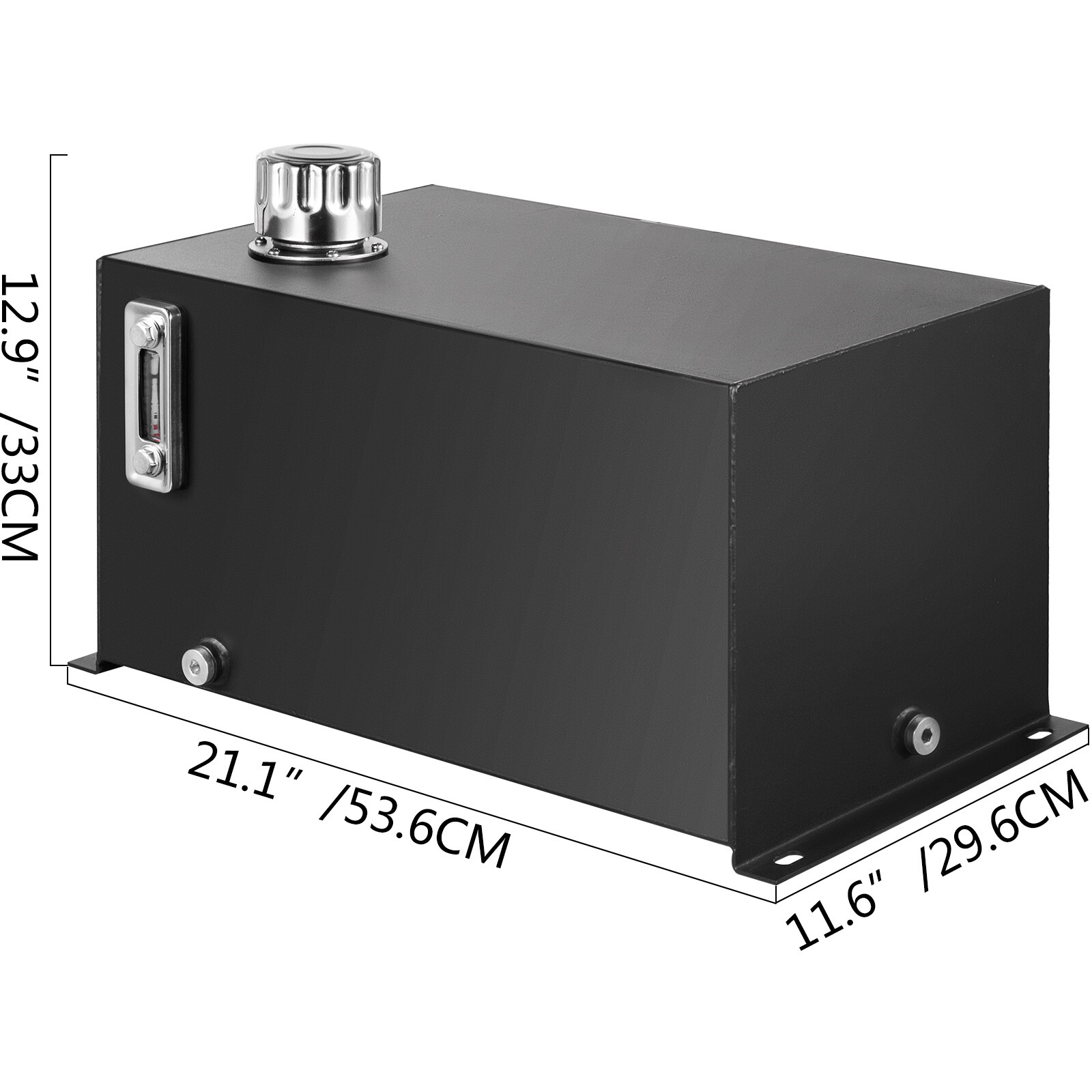 Hydraulic Reservoir Oil Tank Fuel Tank 10 Gal Steel with Filter& Temp Gauge