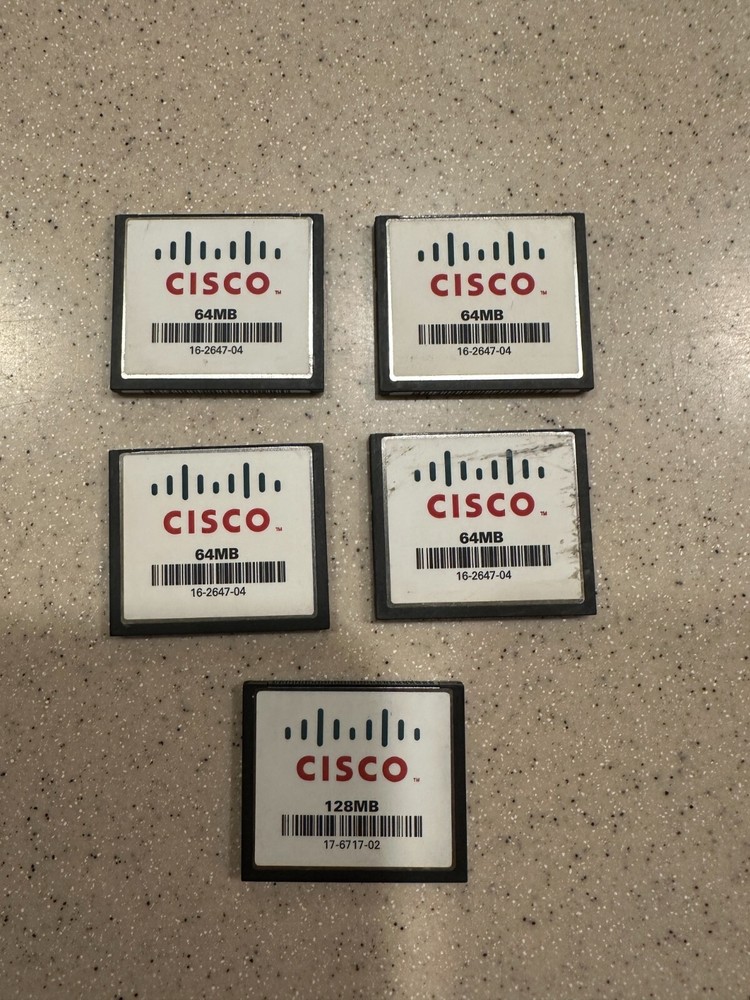 4x 64 MB & 1x 128MB Cisco Compact Flash Memory Card