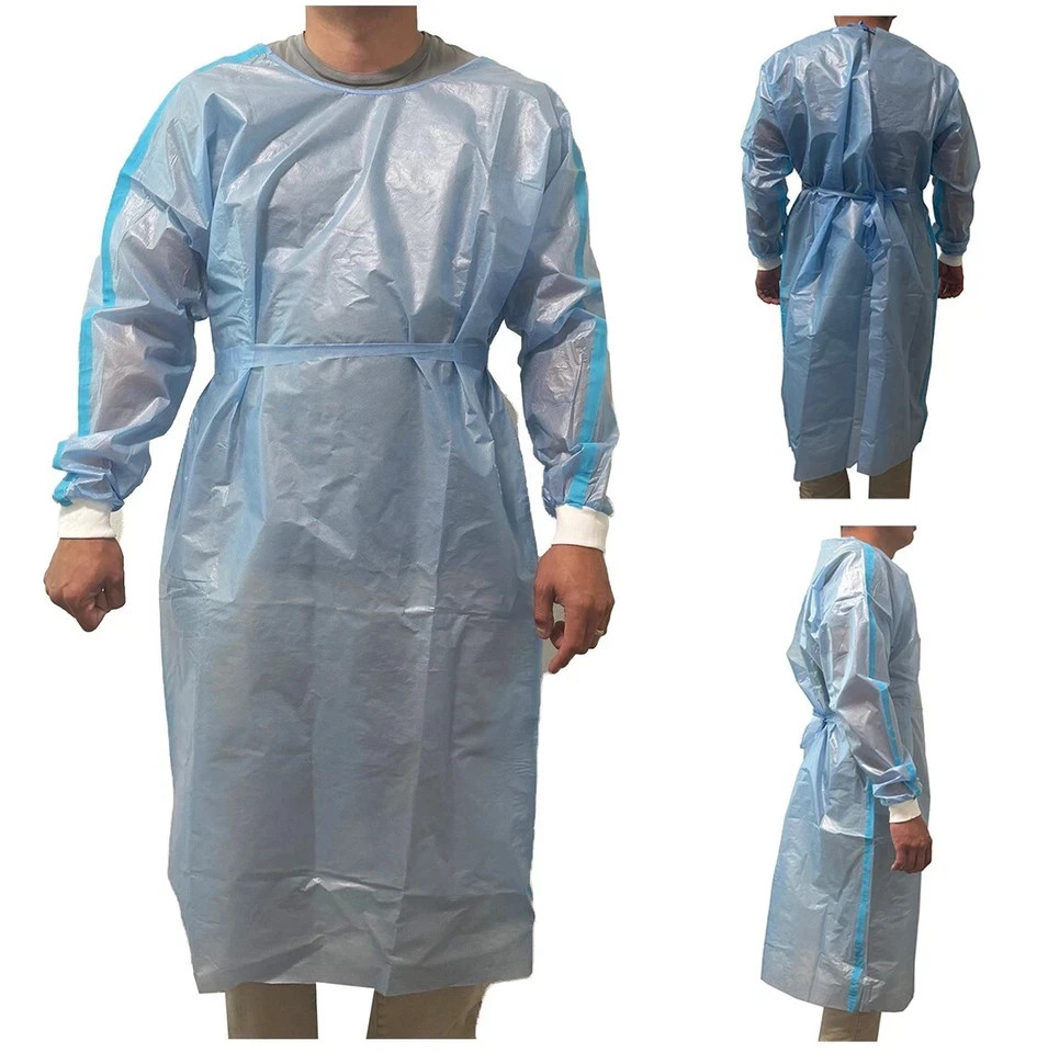 Isolation Gowns Disposable AAMI Level 3 Blue Medical - MEDIUM - 10/20/50/100 PCS