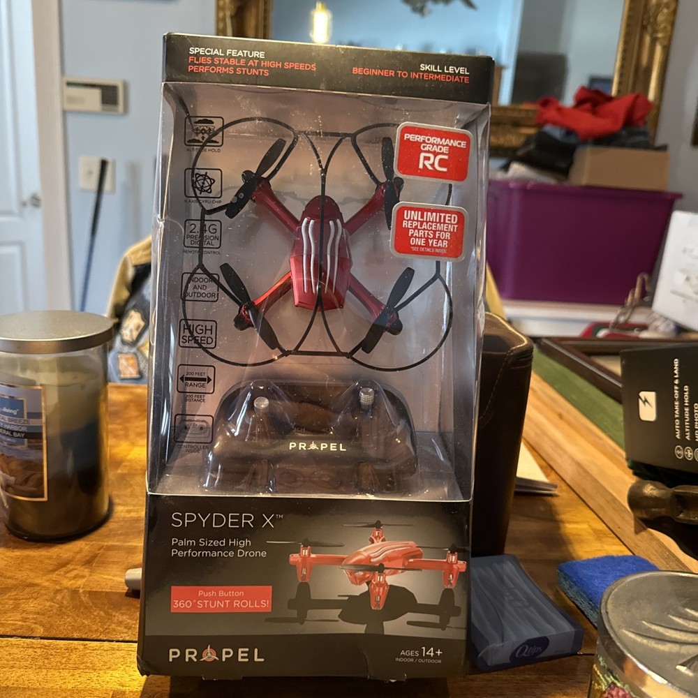 new Spyder X palm size high performance drone red