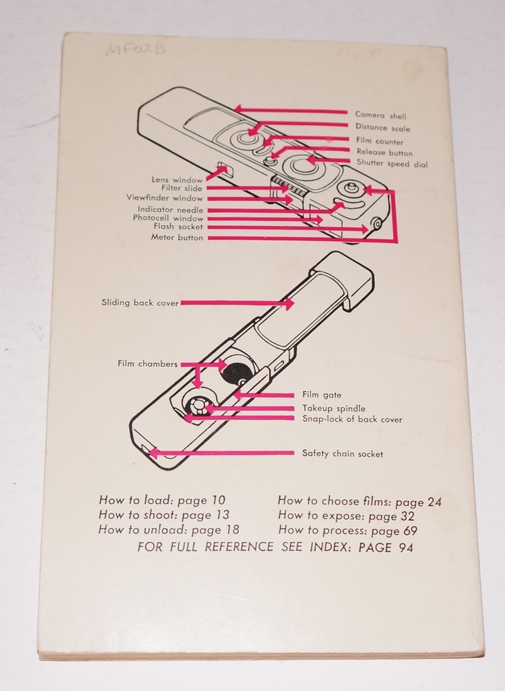 MINOX SUB-MINIATURE CAMERA GUIDE BY W.D. EMANUEL (1958)