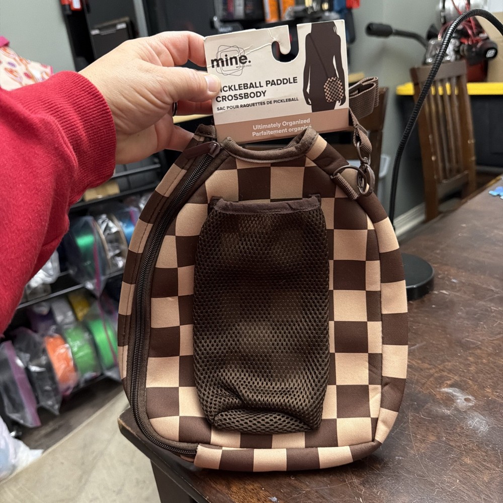 MINE PICKLEBALL PADDLE CROSSBODY Brown Checkered