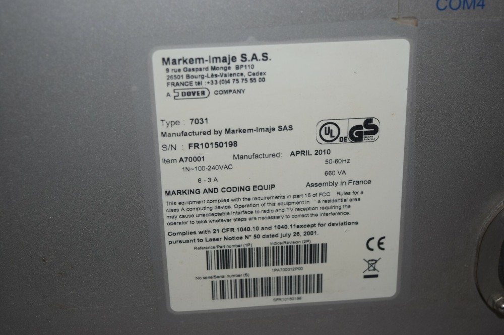Markem Imaje 7031 Controller Laser Printing