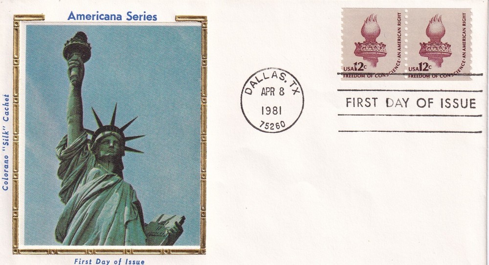 STAMP SCOTT 1816 "Torch 4 Stamps" 12 CENT 1981 FDC PAIR  - A