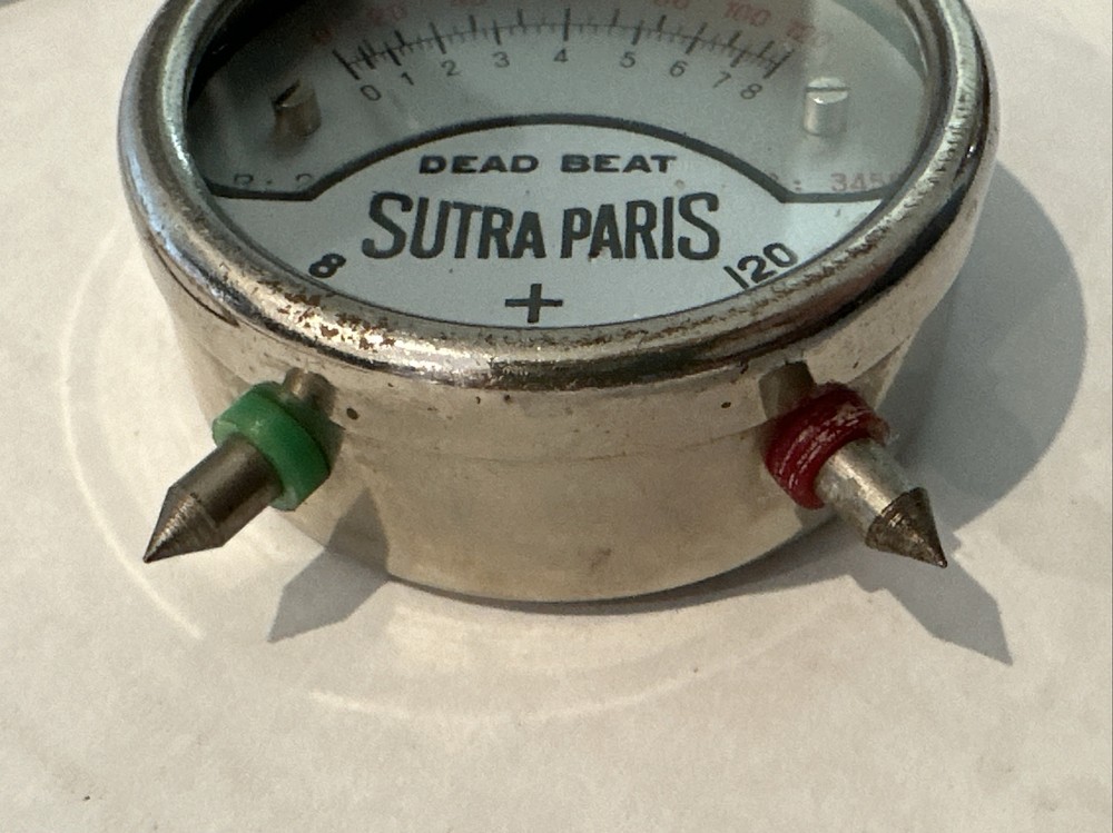 Vintage Sutra Paris Dead Beat Voltmeter Untested Collectable Steampunk