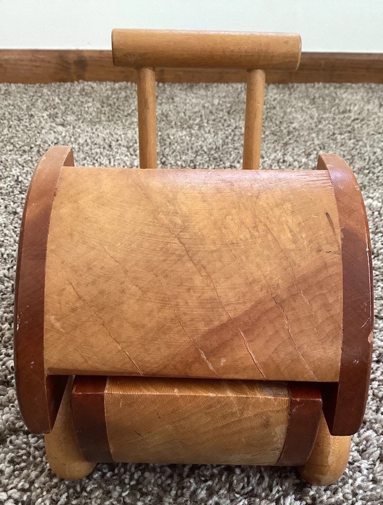 Vintage Wooden Toy Pull Cart