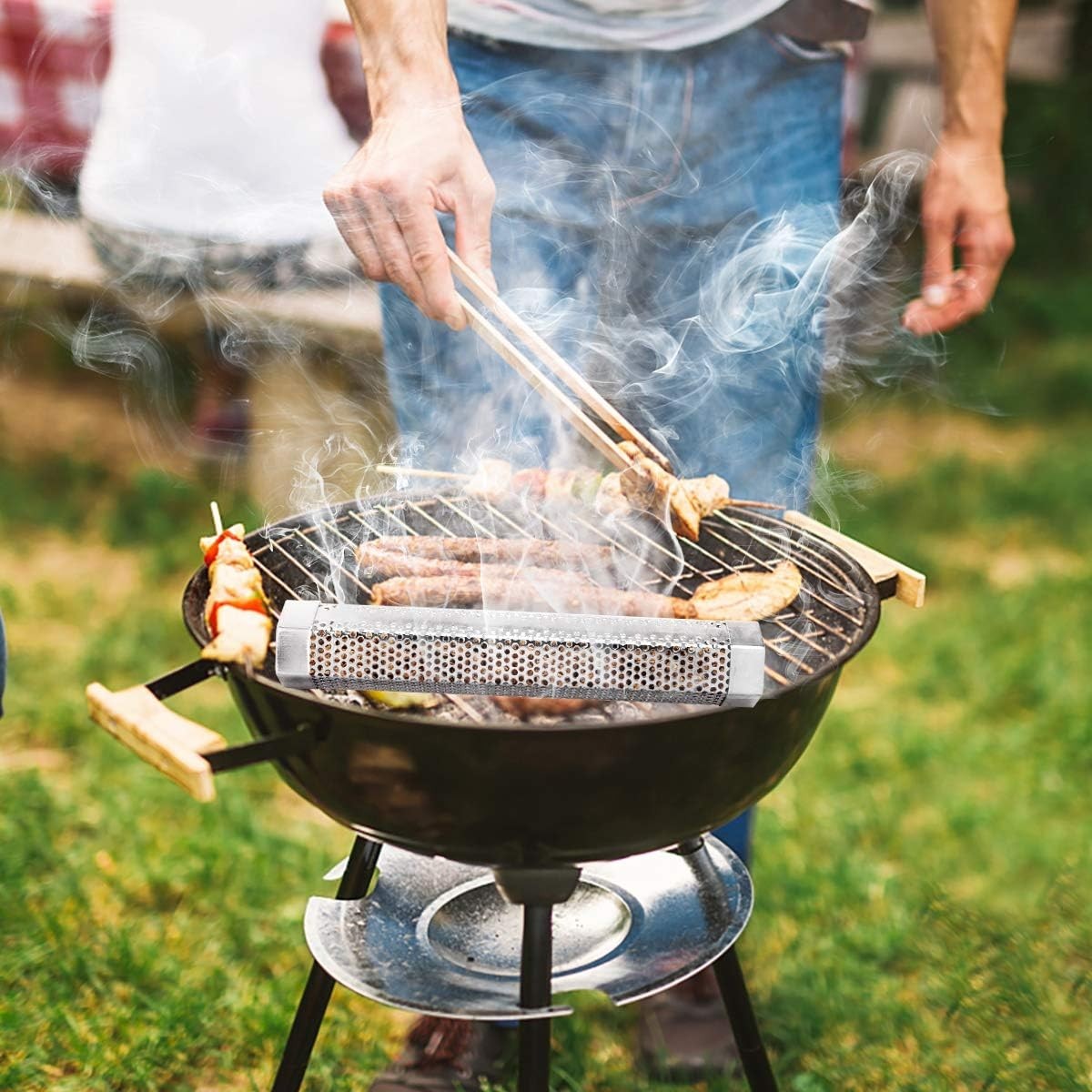 Pellet Smoker Tube, 2 Pack 12'' Stainless Steel BBQ Wood Pellet Tube Smoker, for