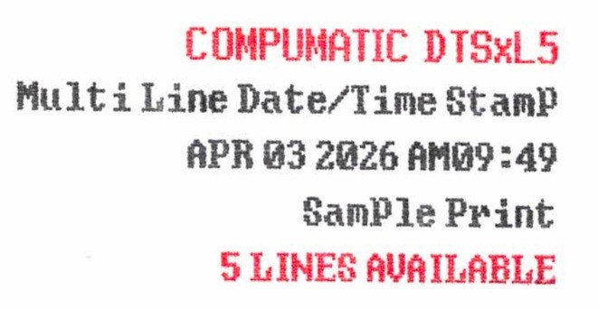 New Compumatic DTSxL5 Multi-Line Time Recorder and Document Date Time Stamp
