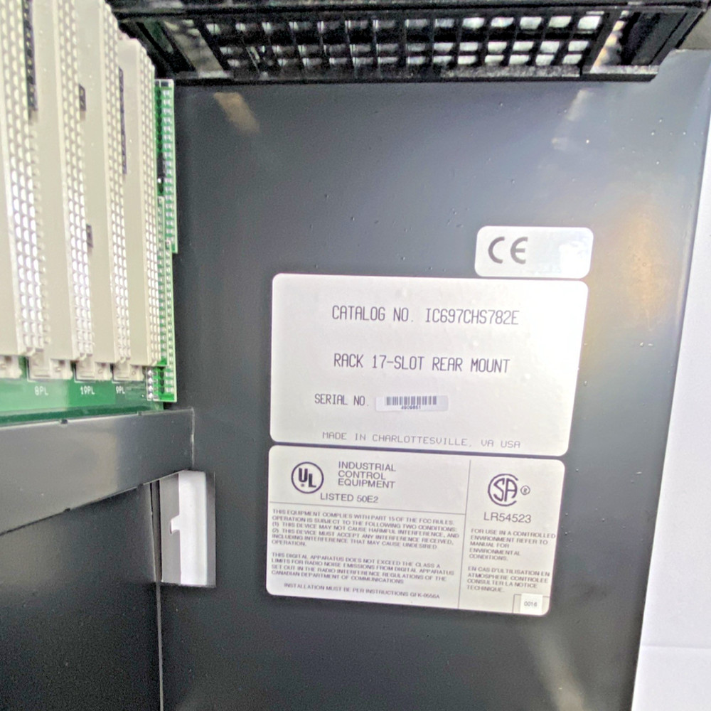 GE IC697CHS782E PLC Chassis Rack 17-Slot Rear Mount 90-70 Controller Platform