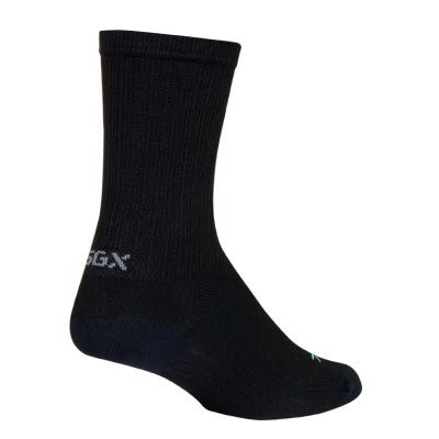 Sockguy Noir 6" Socks, 9-13, Black-Red