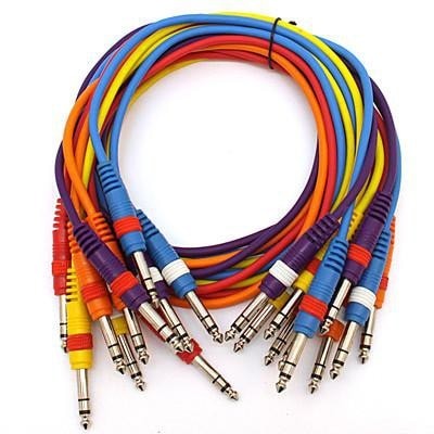 10 Pack 3' TRS 1/4" Patch Cables SASPC3n