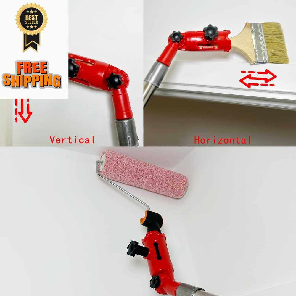 Multi-Angle Paint Brush Extender for High Ceiling,Extension Pole Red