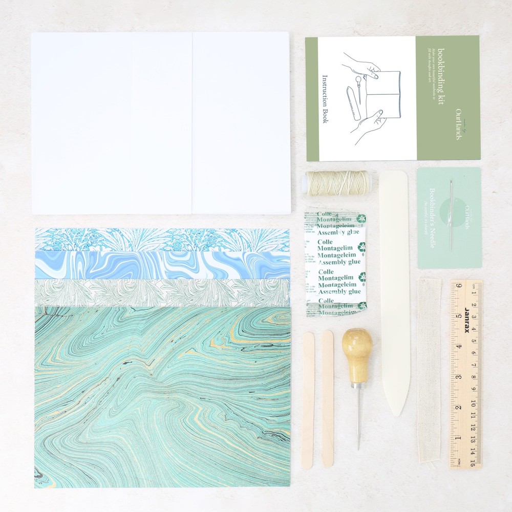 Bookbinding Kit DIY Kit to Create Custom Soft-Cover Notebooks - Includes Mate...