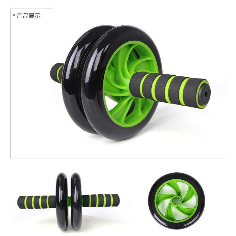 Double Wheel Ab Roller Core Strength Training Abdominal Roller - Green Color
