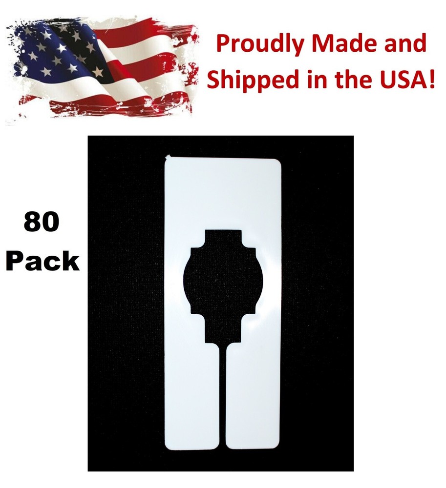 White Plastic 80 Blank Rectangular Size Dividers for Retail Clothing Racks