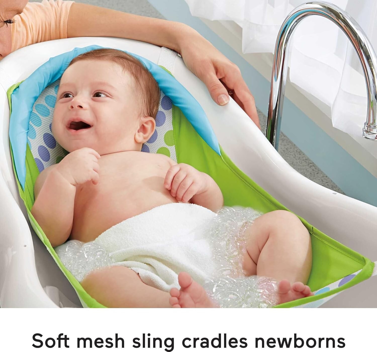 Fisher-Price Baby to Toddler Bath 4-in-1 Slingn Seat Tub 2 Toys Green