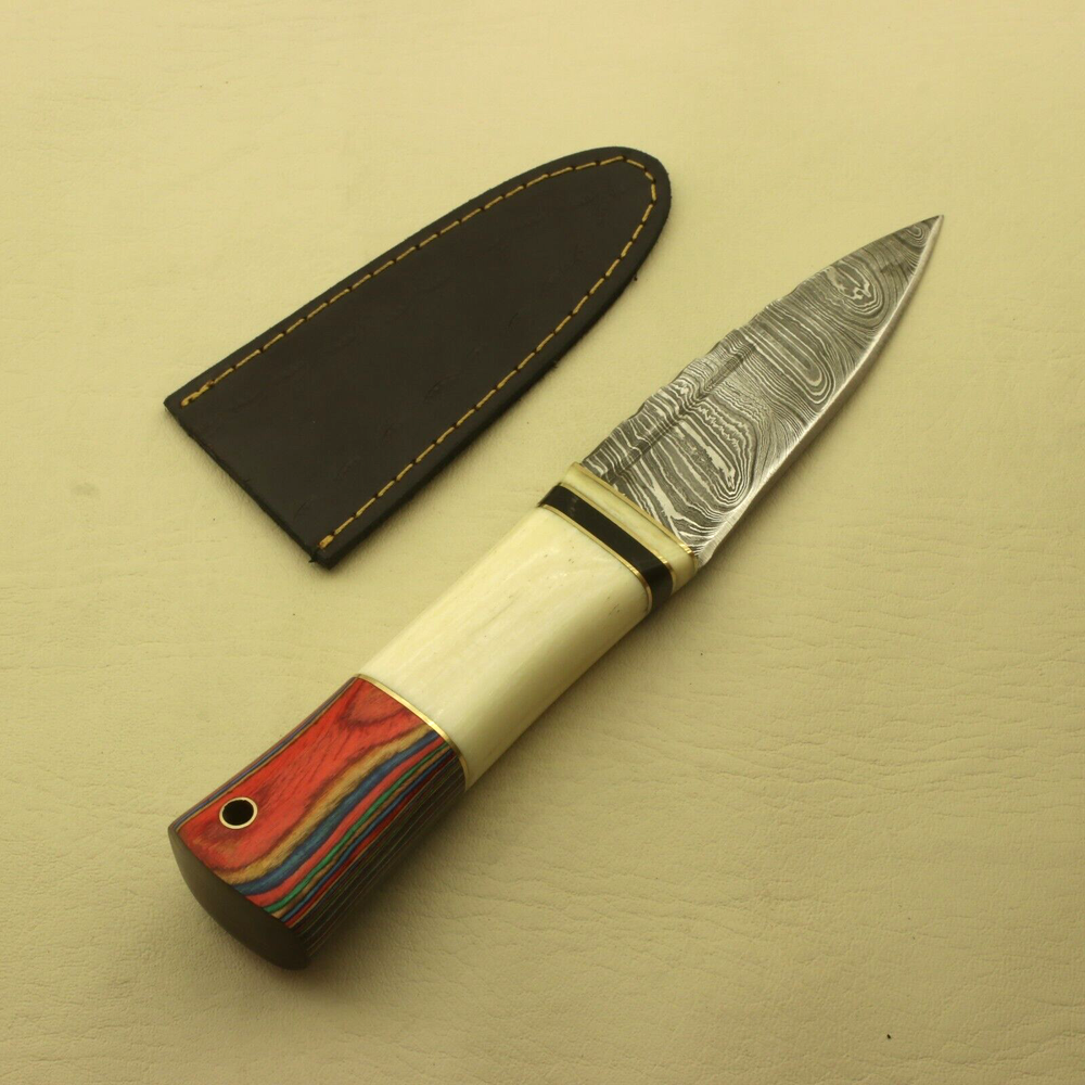 8 inches Celtic Scottish Dirk SGIAN DUBH DAGGER Bone Handle Knife.