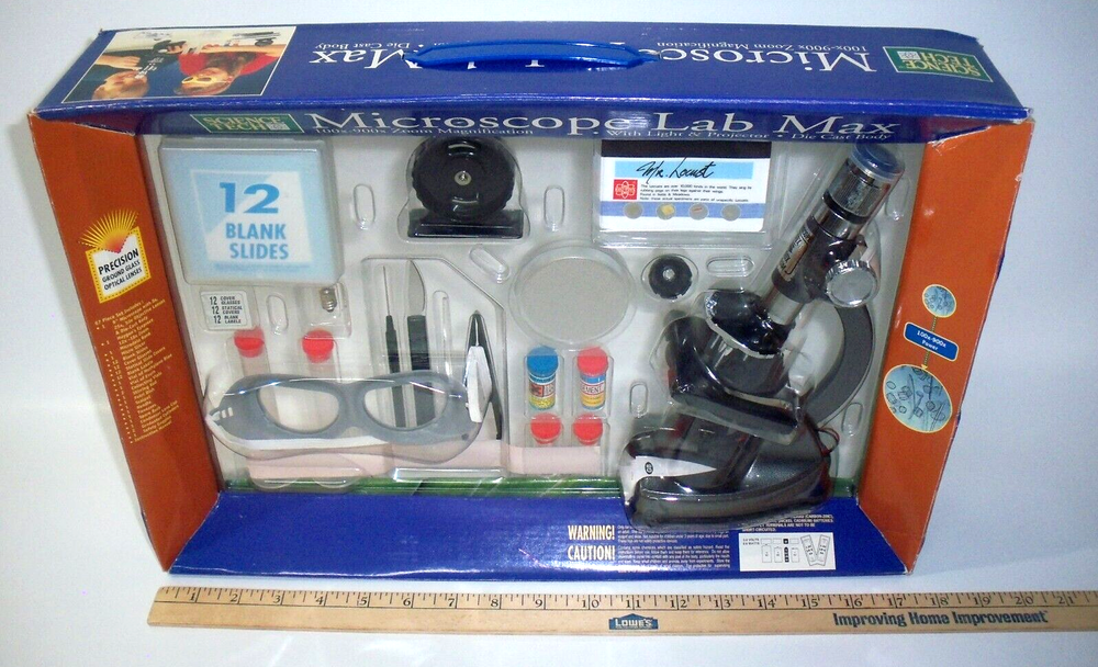 Science Tech Microscope Lab Max with Light and Projector, Kids Activity, New!