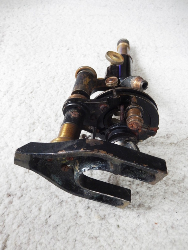 Vintage Antique Brass Microscope Germany
