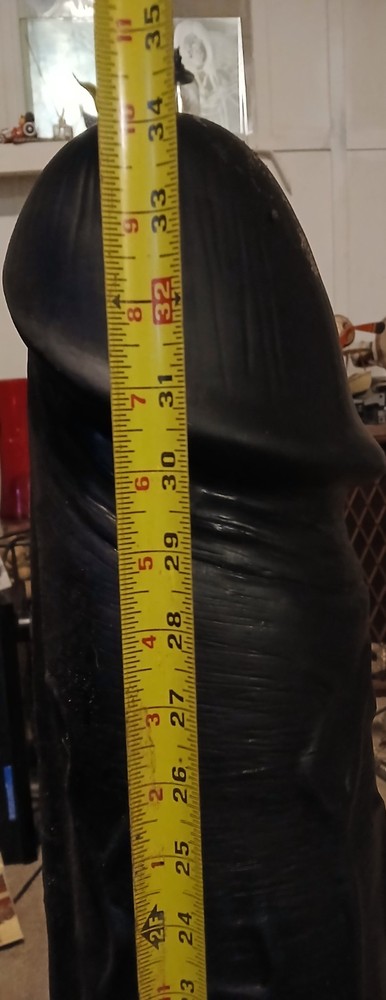 35" black rubber penis