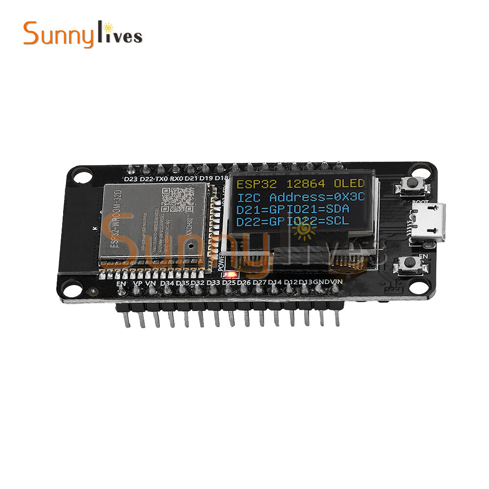 0.96" ESP32 ESP-WROOM-32D WIFI Bluetooth Development Board OLED CH340C Module