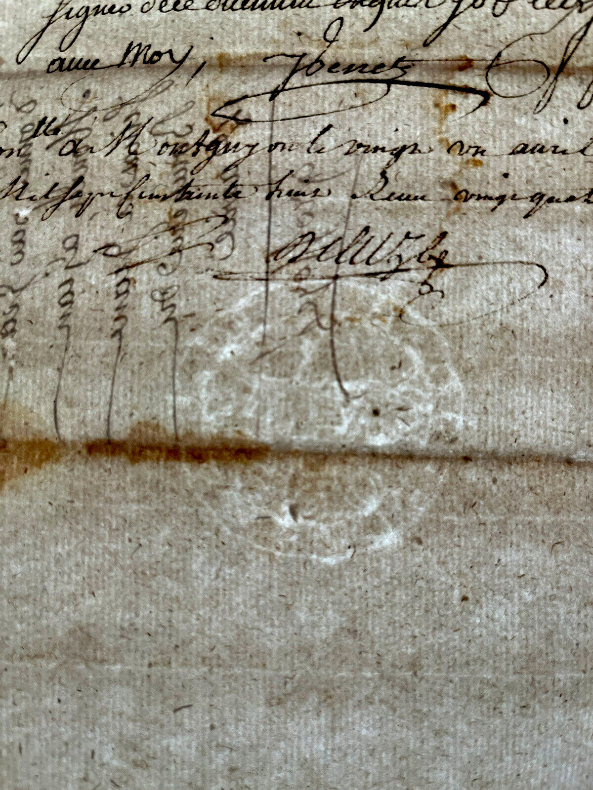 AUTHENTIC AUROGRAPHED, STAMPED AND WATERMARKED MANUSCRIPT DOCUMENT from 1700s