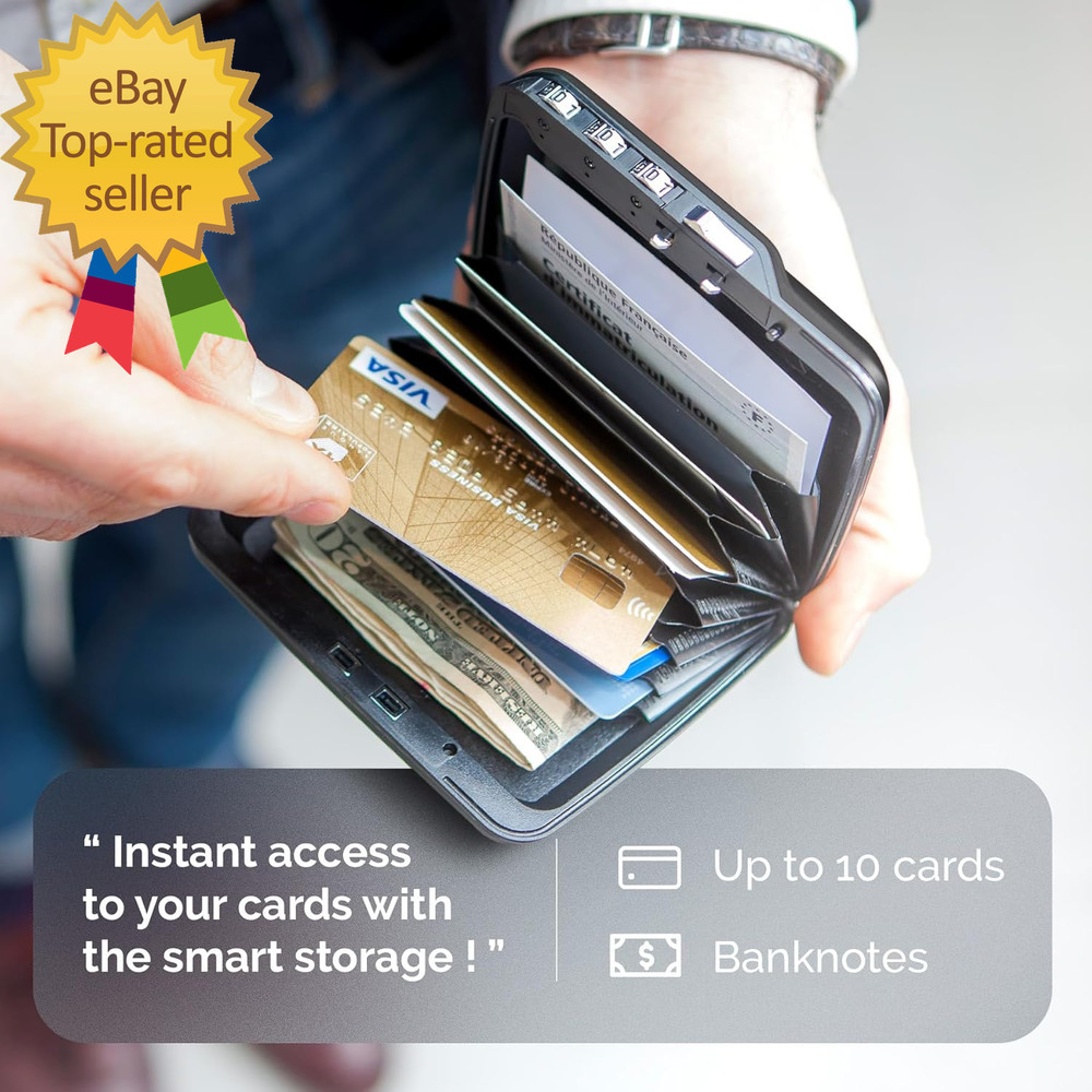 Aluminum Code Wallet Lockable with a 3 Digit Code RFID Protection against