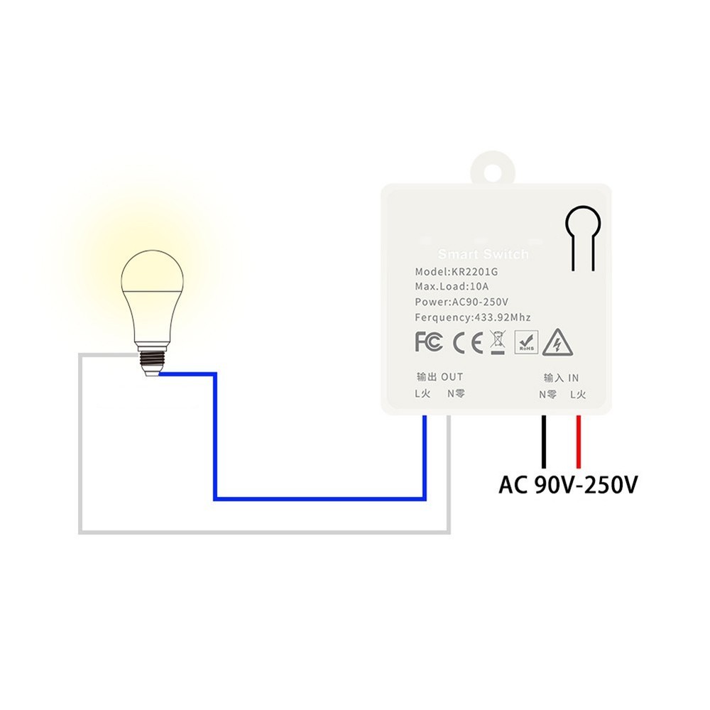 Wireless Remote Switch Controller Module Operates on AC 90V-250V Dual Mode