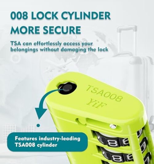 TSA Approved Luggage Locks – High Security TSA008 Combination 2 GRASS GREEN
