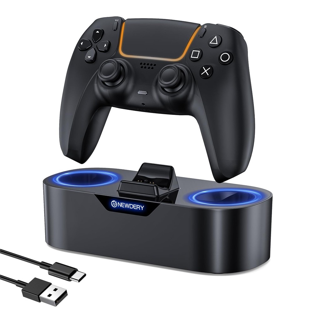 NEWDERY PS5 Controller Charger Station DualSense Edge Controller Charging Stand