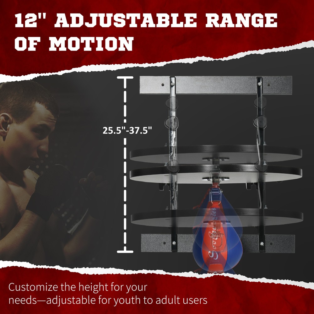 Speed Bag Platform, Wall Mounted Speed Bags for Boxing, Height Adjustable