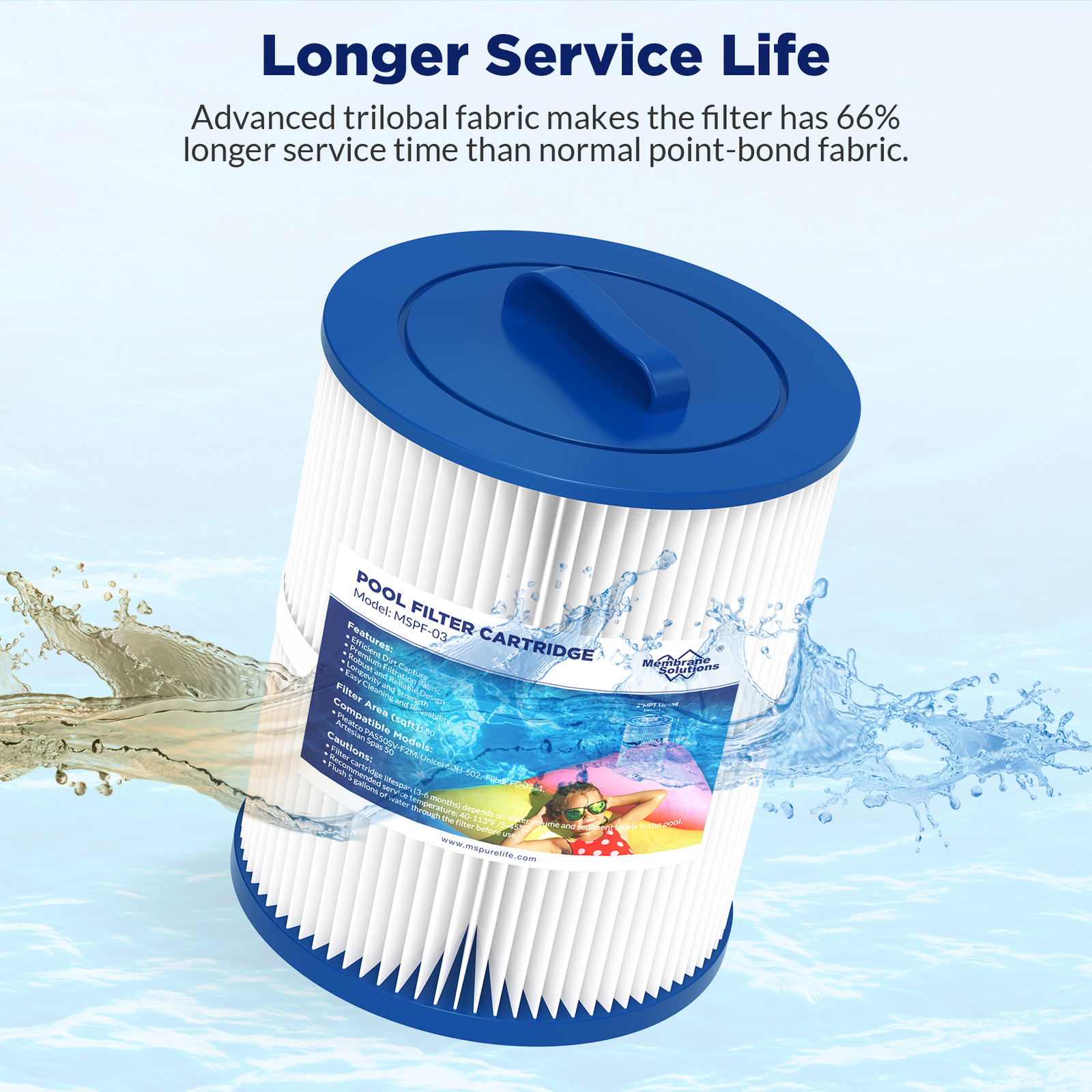 2 Pack Pool Spa Hot Tub Filter Replaces for Pleatco PAS50SV-F2M 6CH-502 FC-0311