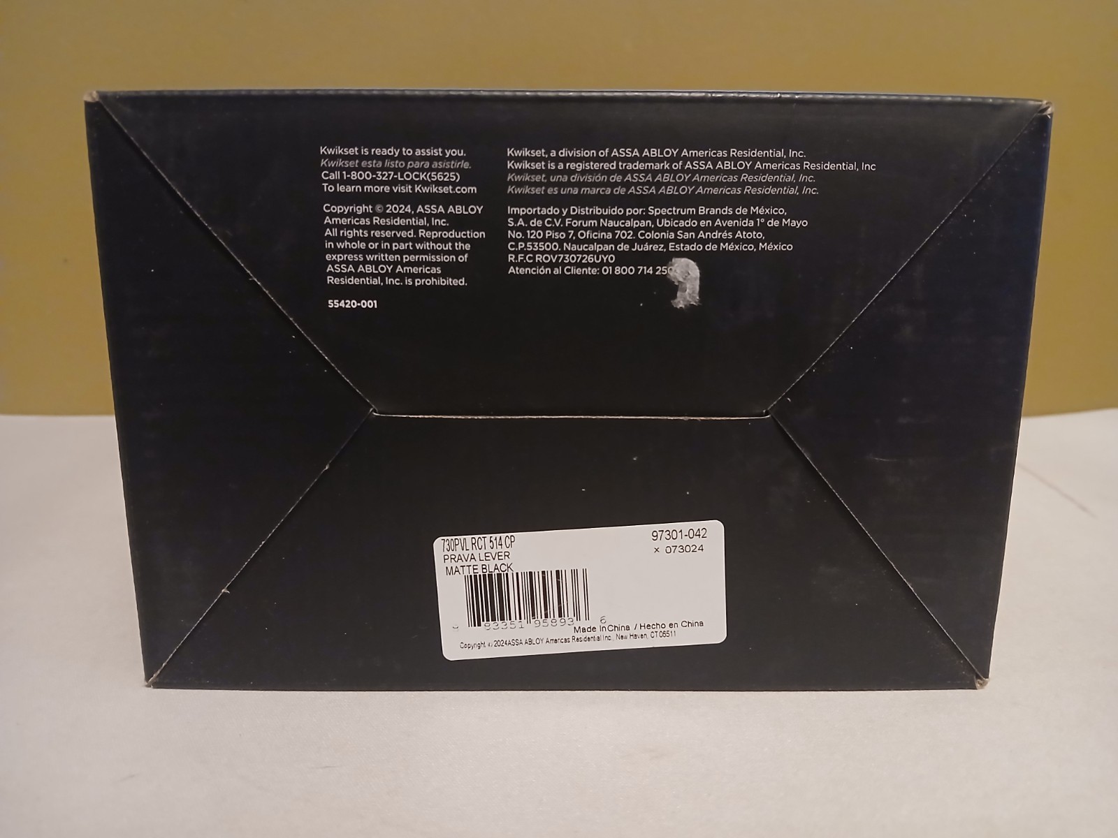 NEW Kwikset Prava Privacy Bed/ Bath Door Handle Matte Black 97301-042 NEW