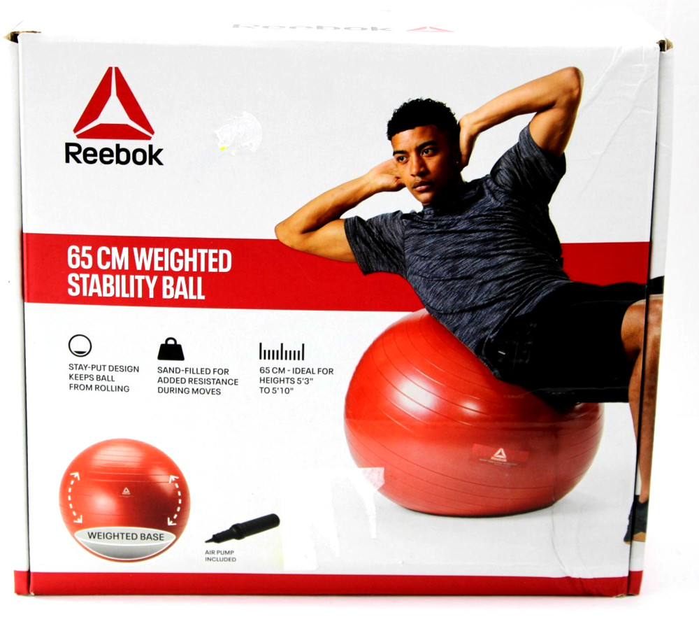 Reebok 65 CM Weighted Stability Ball Red w/Air Pump